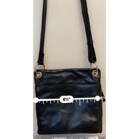 Margot double zipper black leather crossbody - Picture 6 of 10
